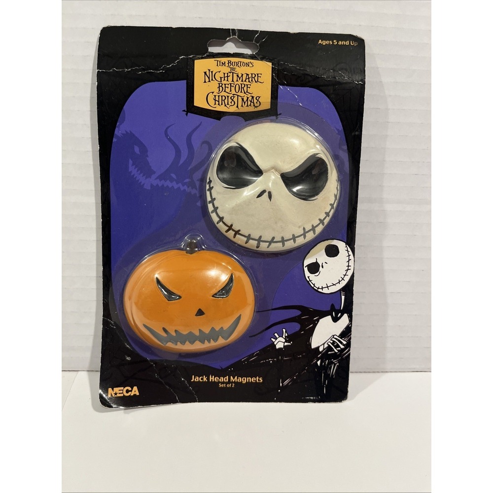 Jack Skellington Nightmare Before Christmas 2 Fridge Magnets New NOS 2000s NECA